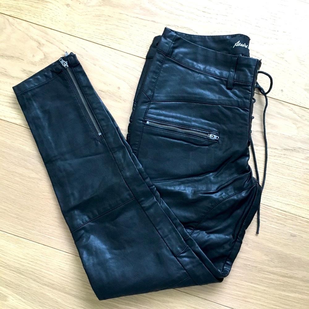 Moto faux leather pants